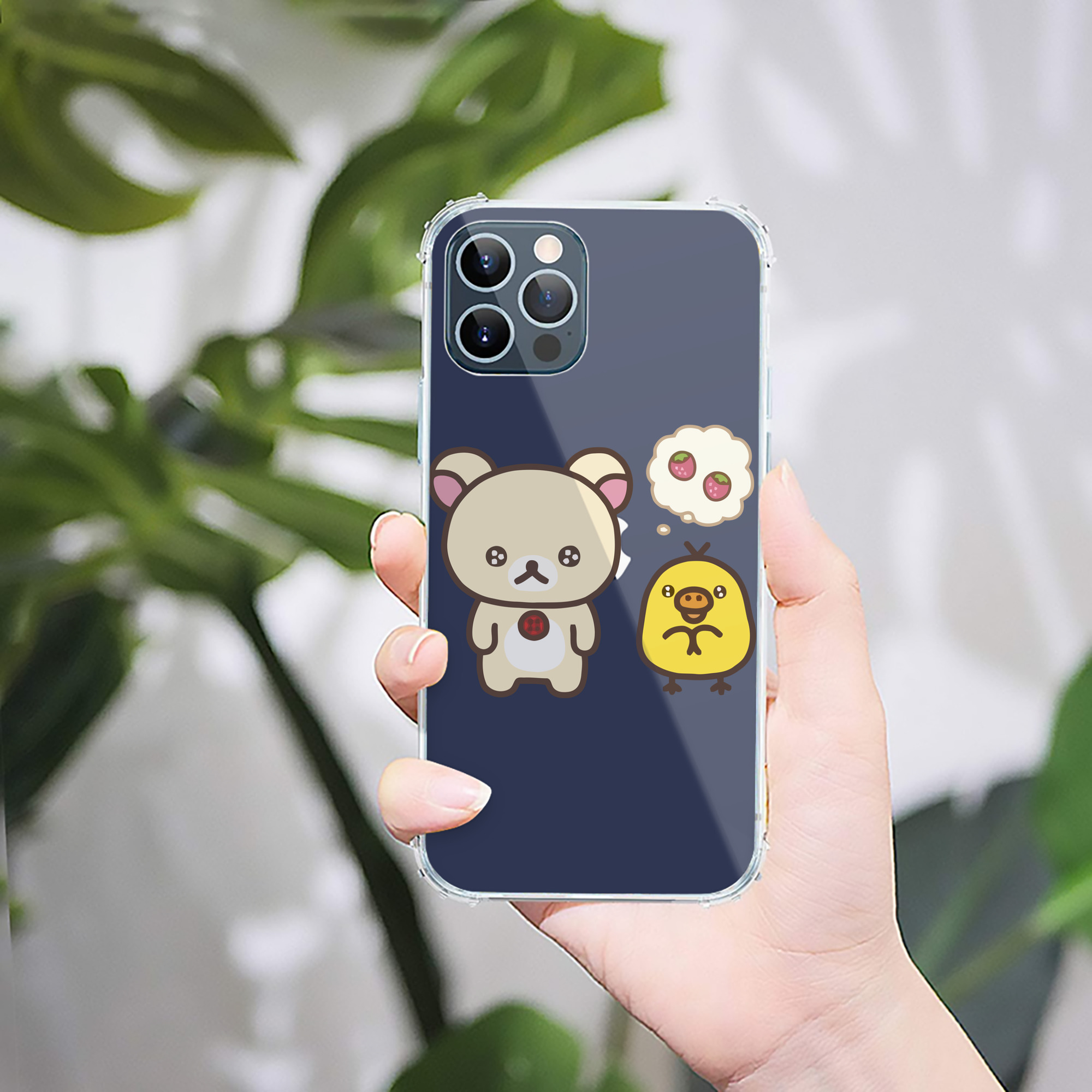 （画像用） リラックマ リラックマ キイロイトリ Rilakkuma Korilakkuma Kiiroitori 【iPhone 12シリーズ対応】透明スマホケース（クリアソフトケース）